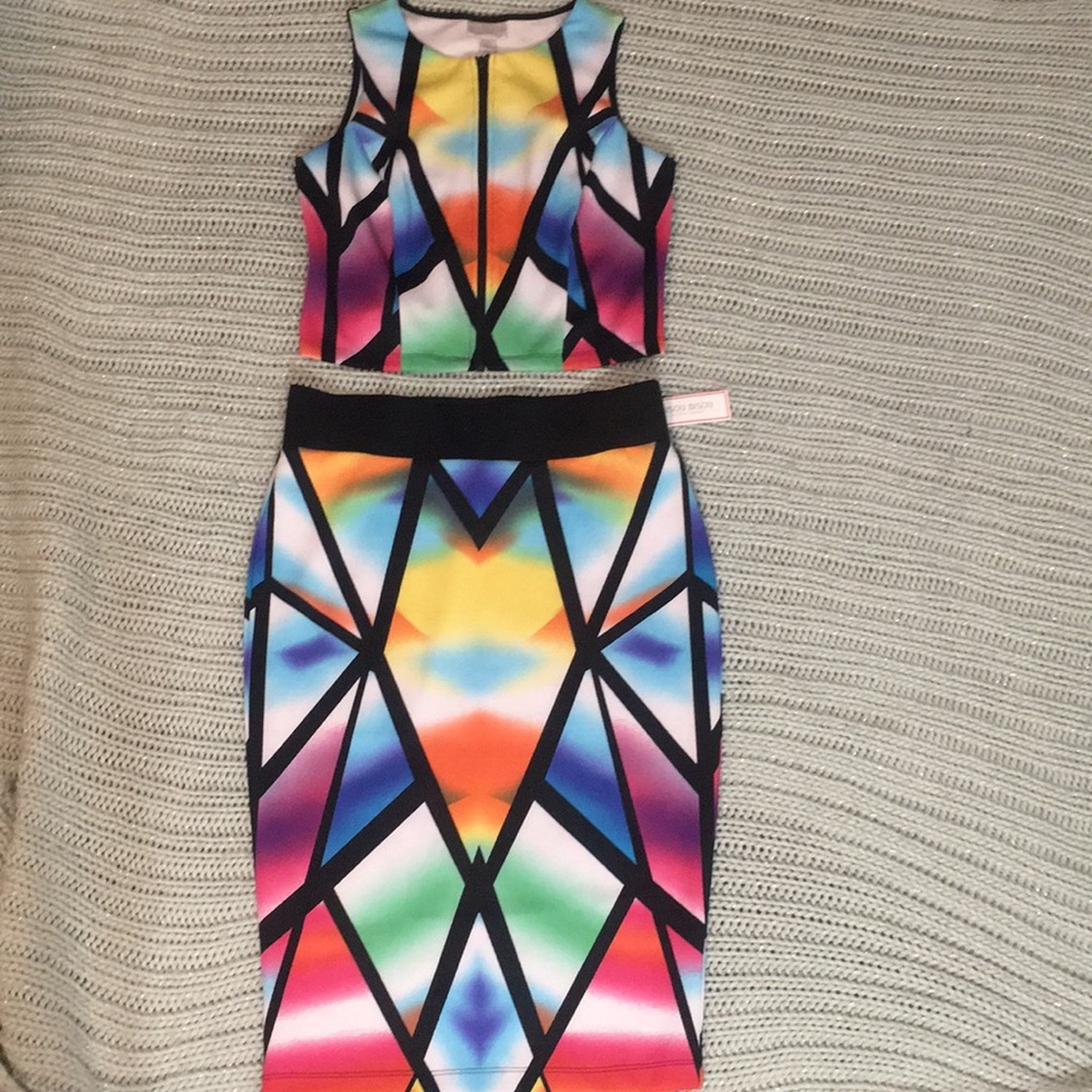 Bisou bisou pencil skirt multicolor NWT